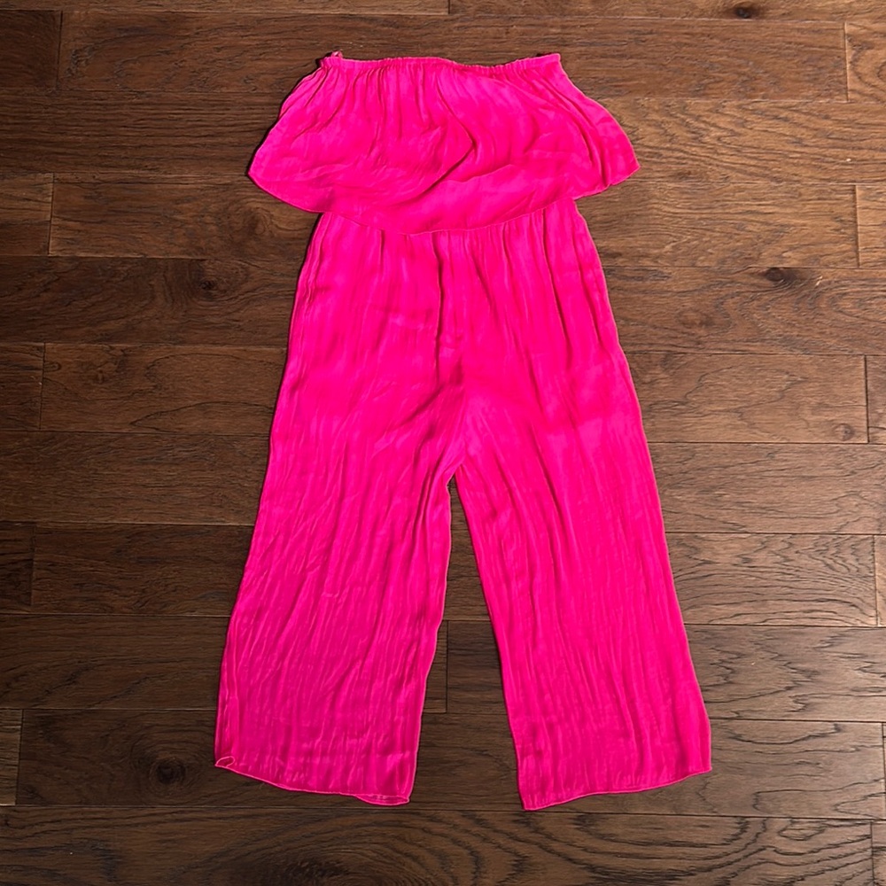 Vibrant Pink Strapless Jumpsuit